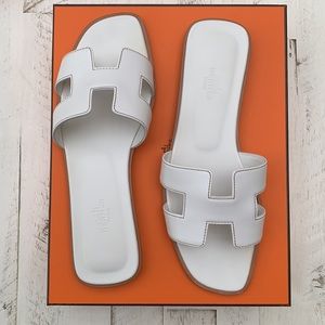 Hermes Oran sandals size 39 color white $700